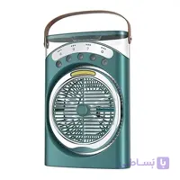 پنکه شارژی مه پاش مدل YT-M2052 | همراه با ۵ خروجی مه سرد، چراغ خواب ۷ رنگ و چراغ قوه ۳ حالته