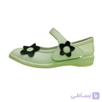 کفش عروسکی دخترانه یگانه سفید گل مشکی
