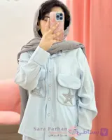 ست شومیز و شلوار زنانه پری‌سیلک مدل ستاره