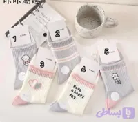 جوراب نیم ساق قلب نقره ای
