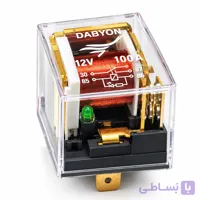 رله پنج فیش شیشه ای آفتامات 100 آمپر DC 12V مدل DABYON اصلی