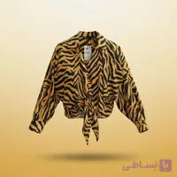 شومیز زنانه گره دار روژا طرح پلنگی