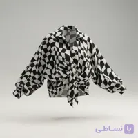شومیز گره ای زنانه طرح شطرنجی
