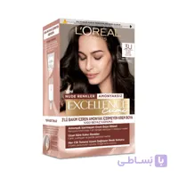 رنگ مو لورال بدون آمونیاک رنگ 3U قهوه‌ای تیره سری Excellence Creme Nude