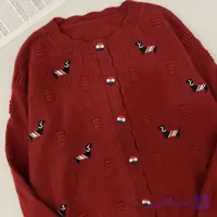 ژاکت بافت وارداتی گرم بالا قرمز