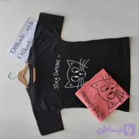 تیشرت نخ پنبه طرح گربه - آف کده استایل