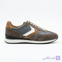 کفش اسنیکرز چرم گاوی مردانه بالیستکو قهوه‌ای/طوسی کد 92