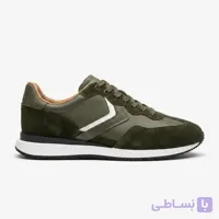 کفش اسپرت مردانه چرم و جیر بالیستکو، رنگ سبز زیتونی — کد ۱۰۲
