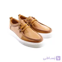 کفش کالج چرم طبیعی اورجینال قهوه ای روشن کد 59