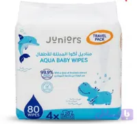 دستمال مرطوب کودک جونیورز (Juniors) مدل Aqua Baby Wipes – بسته ۸۰ عددی