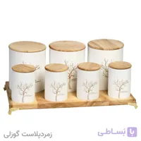 پاسماوری آرتیستون ۸ پارچه طرح بامبو سفید