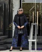 مانتو بلند زنانه  ژاکارد ترک  جواهردوزی کد۱۹