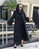 مانتو زنانه گیپور مشکی کد5