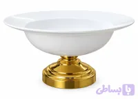 پاستا خوری سرامیک پایه برنز طلایی نسترن Nastaran Ceramic Pasta Bowl with Gold-Tone Bronze Base
