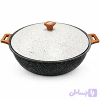 تابه گرانیت هانا تک سایز 45 درب سفید Hana Granite Pan, Single Size 45, with White Lid