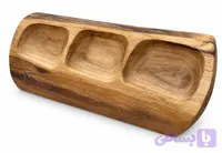 اردو خوری 3 خانه چوبی دست ساز Handmade 3-compartment wooden serving tray (کد 91WID)