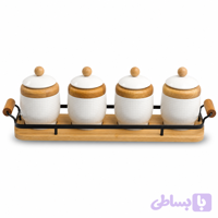 جا ادویه ۴ عددی ریور مدل دور چوبی