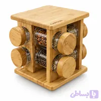 جا ادویه گردان کارولین مربع ۸ عددی Caroline Square Rotating Spice Rack (8-Piece Set)