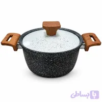 قابلمه گرانیت هانا تک درب سفید سایز ۱۸ Hanatek Granite Pot with White Lid size 18