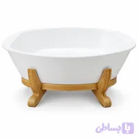 کاسه چوب و چینی پاستا Wooden and Porcelain Pasta Bowl