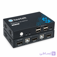 سوئیچ KVM دو پورت Teetek مدل 4K@60Hz با USB 2.0