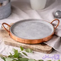 تابه گریل و سینی سنگی دسته استیل