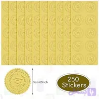 برچسب طلایی مهر برجسته کلوپ مدل Embossing Label 250 Pieces | سایز 5 سانتی متر ورق 250 عددی