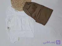 ست دخترانه سوزنی شلوار کتان