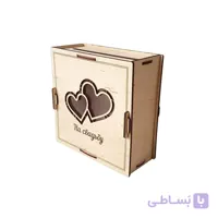 باکس هدیه لیزری مربعی طرح قلب (1007)