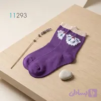 جوراب ساق‌دار طرح خرگوش بنفش