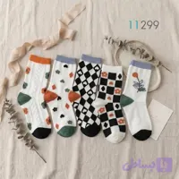 پک ۵ جفتی جوراب ساقدار طرح کریسمسی