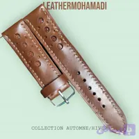 بند ساعت چرم طبیعی رنگ عسلی