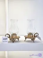 شمعدان انگشتی برنجی هندی برند مپکو بصورت جفت