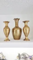 گلدان برنجی وارداتی مدل قلم زنی