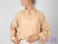 بلوز مجلسی زنانه گلدوزی شده کرپ روناک