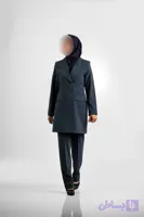 مانتو شلوار اداری کرپ فیونای طرح چهارخانه