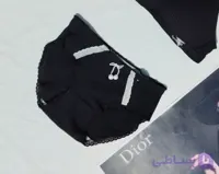 شورت نخی زنانه مشکی طرح پاپیون منگوله دار فاق دو لایه سایز مدیوم