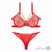 ست لباس زیر توری زنانه لوندر مدل هارنسی کد S69 رنگ قرمز