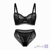 ست شورت و سوتین توری فنردار بارون کد 014-2 رنگ کله غازی