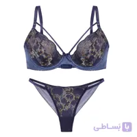 ست لباس زیر زنانه لوندر مدل دانتل شیشه ای کد F2
