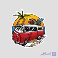 استیکر ضدآب برش خورده طرح ماشین مدل ۲ سایز ۳ سانتی متر