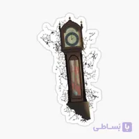 استیکر ضدآب برش خورده طرح ساعت کج نقاشی  ۳ سانتی متر