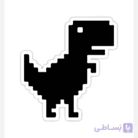 استیکر ضدآب برش خورده طرح دایناسور مرورگر کروم سایز ۴ سانتی متر