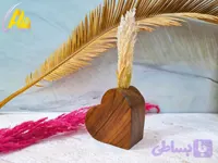 گلدان مینیمال قلبی کوچک چوب گردو