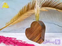 گلدان مینیمال قلبی متوسط چوب گردو
