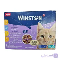 پوچ گربه بالغ وینستون مدل مولتی پک طعم ماهی، بوقلمون، اردک، گوشت گاو، مرغ بسته 12 عددی