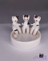 جاشمعی سرامیکی گربه شمایی (سه گربه)