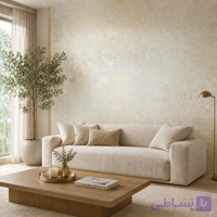 کاغذ دیواری سفید پتینه طلایی White Wall کد 11114 | PVC قابل شستشو