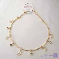 پابند زنانه آویز طرح ماه و نگین  استیل کد ۱۱۱