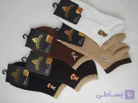جوراب مچی کبریتی نخ پنبه  گلدوزی خرس و خرگوش